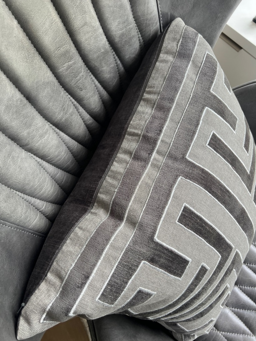 Z Gallerie Geometric Velvet Accent Pillow - Picture 6 of 6